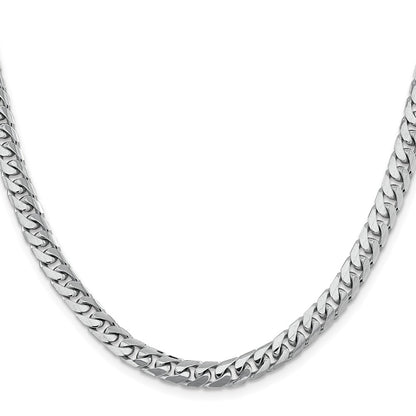 14k White Gold 6.25mm Solid Miami Cuban Chain Necklace