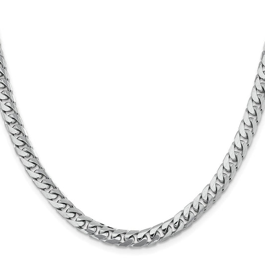 14k White Gold 6.25mm Solid Miami Cuban Chain Necklace