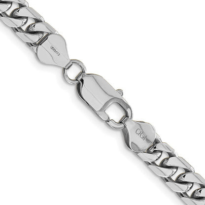 14k White Gold 6.25mm Solid Miami Cuban Chain Necklace