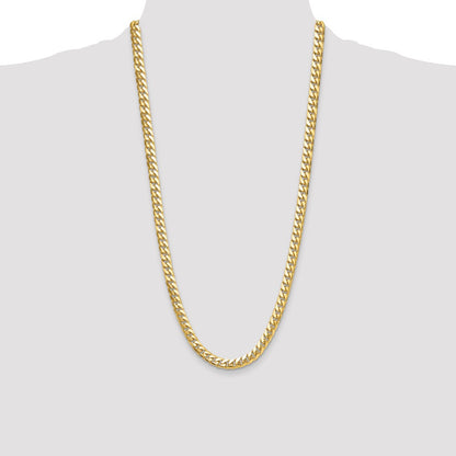 14k Yellow Gold 8mm Solid Miami Cuban Chain Necklace