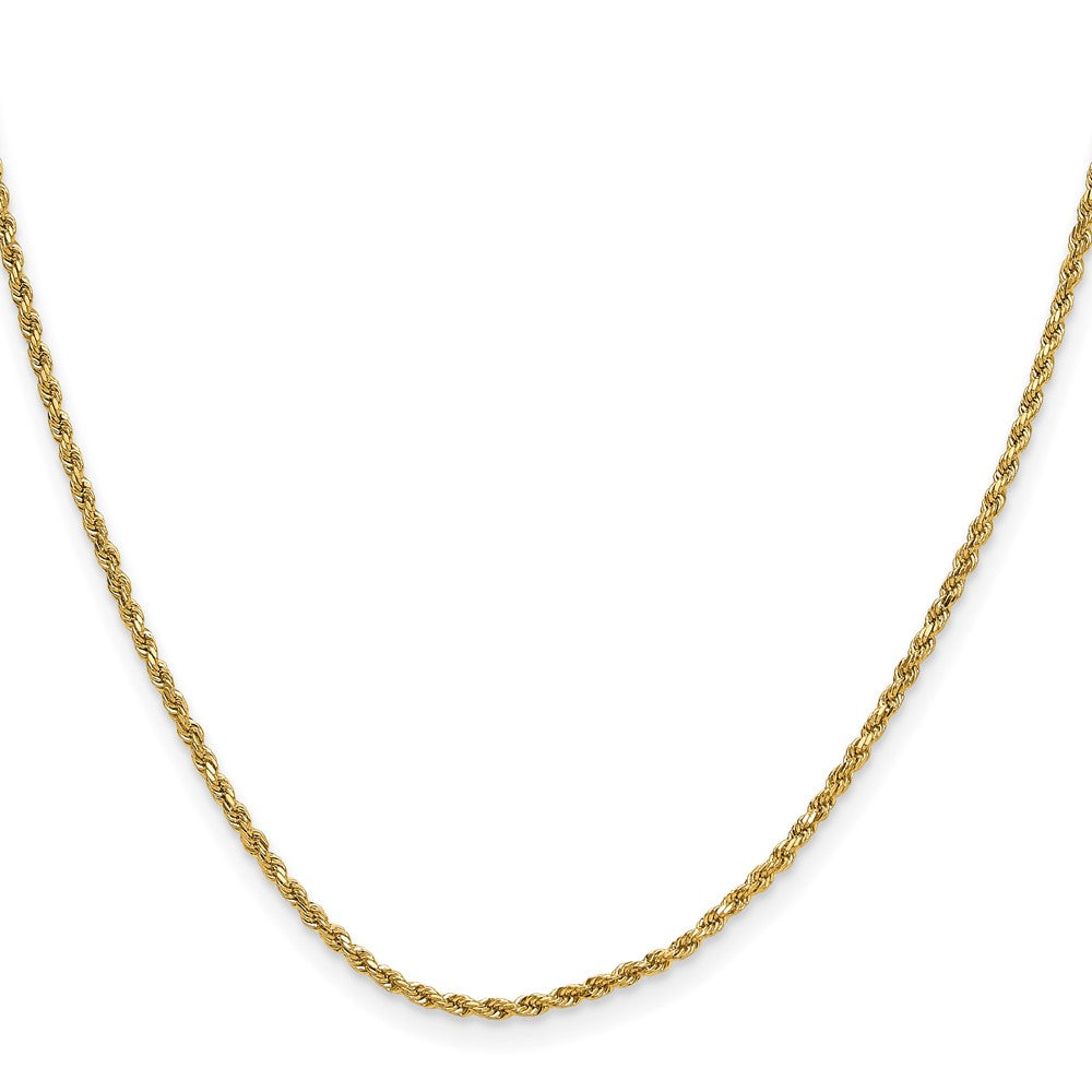 14k Yellow Gold 2mm Semi Solid Diamond-cut Rope Chain Necklace