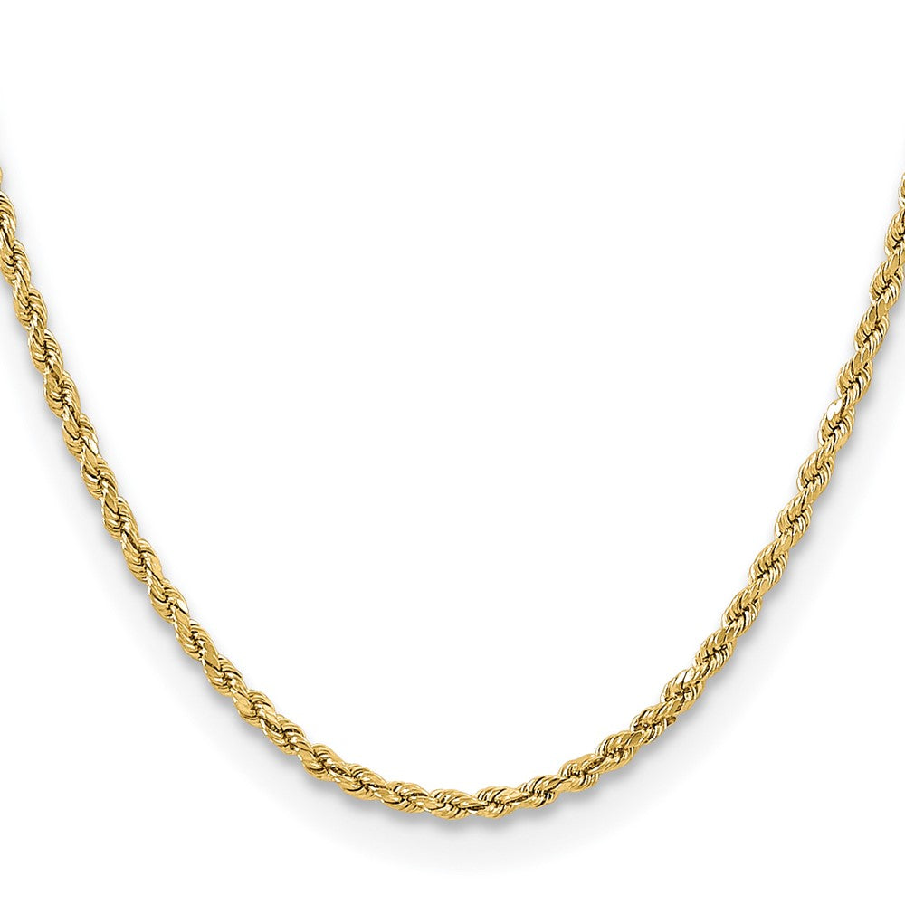 14k Yellow Gold 3mm Semi Solid Diamond-cut Rope Chain Necklace