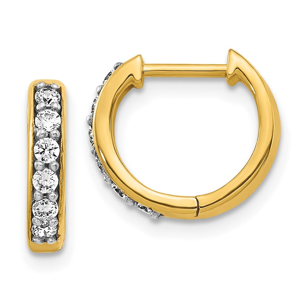 14k Yellow Gold Lab Grown Diamond Hinged Hoop Earrings VS/SI, G