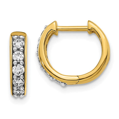 10k Yellow Gold Diamond Hinged Hoop Earrings