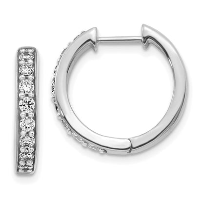 14k White Gold Lab Grown Diamond Hinged Hoop Earrings VS/SI, G