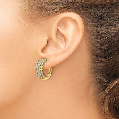 14k Yellow Gold 2 carat Lab Grown Diamond Hinged Hoop Earrings VS/SI, G