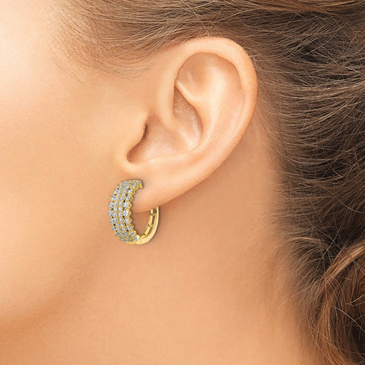 14k Yellow Gold 2 carat Lab Grown Diamond Hinged Hoop Earrings VS/SI, G