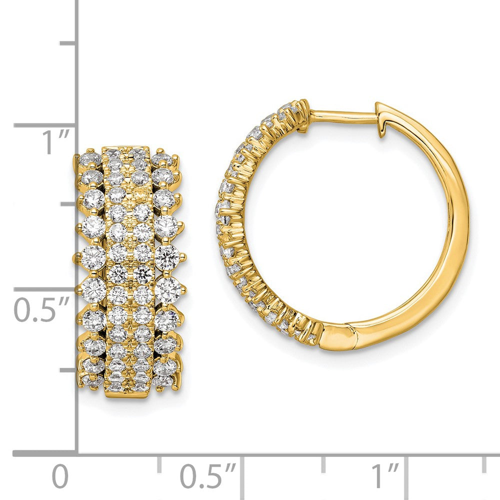 14k Yellow Gold 2 carat Lab Grown Diamond Hinged Hoop Earrings VS/SI, G