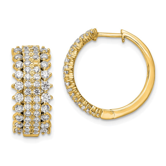 14k Yellow Gold 2 carat Lab Grown Diamond Hinged Hoop Earrings VS/SI, G