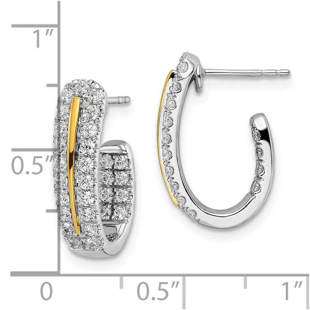 14K White Gold Lab Grown Diamond In and Out J-Hoop Earrings VS/SI, GH
