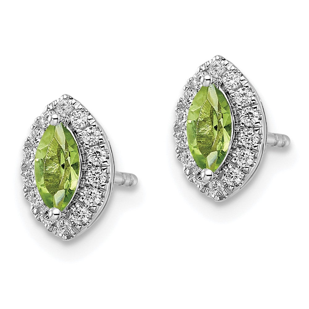 14k White Gold 1/5 Ct Lab Grown Diamond and Amethyst February Birthstone Stud Earrings