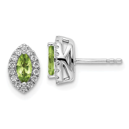 14k White Gold 1/5 Ct Lab Grown Diamond and Amethyst February Birthstone Stud Earrings