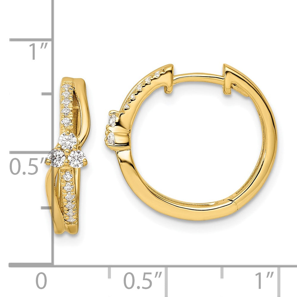 14k Yellow Gold 1/3 carat Lab Grown Diamond Fashion Hinged Hoop Earrings VS/SI, G