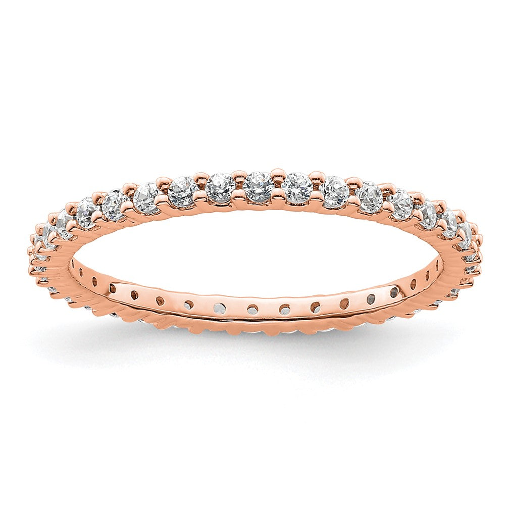 14k Rose, White or Yellow Gold 1/2 Carat Round Diamond Eternity Band Ring