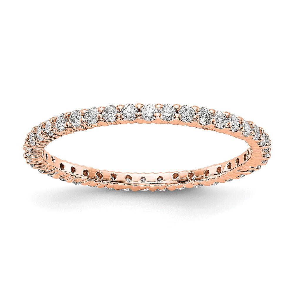 14k Rose, White or Yellow Gold 1/2 Carat Round Diamond Eternity Band Ring
