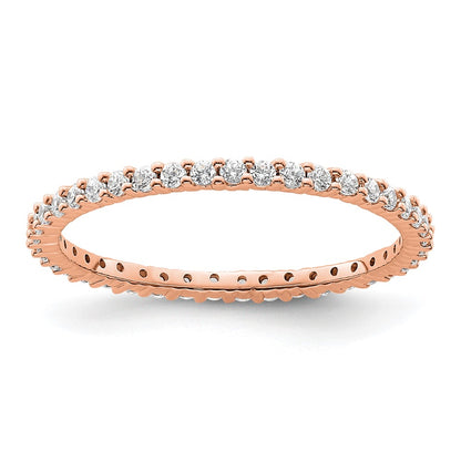 14k Rose, White or Yellow Gold 1/2 Carat Round Diamond Eternity Band Ring