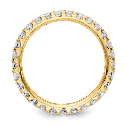 14k Gold 2 carat Round Cut Diamond Eternity Band Ring Clarity- I1, Color- G-I