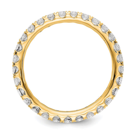 14k Gold 2 carat Round Cut Diamond Eternity Band Ring Clarity- I1, Color- G-I