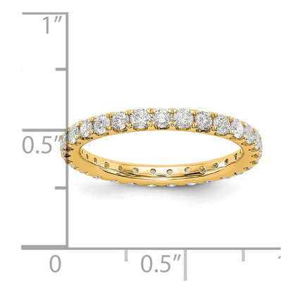 14k Gold 2 carat Round Cut Diamond Eternity Band Ring Clarity- I1, Color- G-I