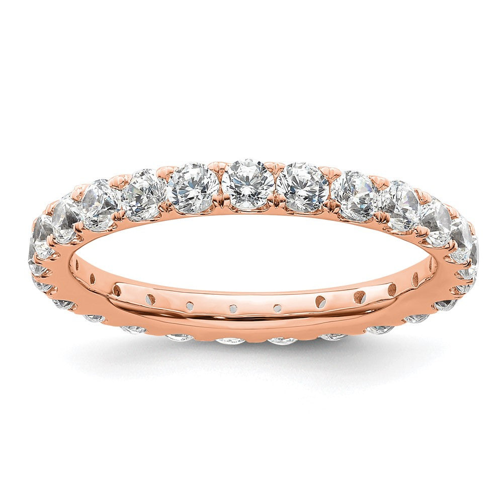 14k Gold 2 carat Round Cut Diamond Eternity Band Ring Clarity- I1, Color- G-I