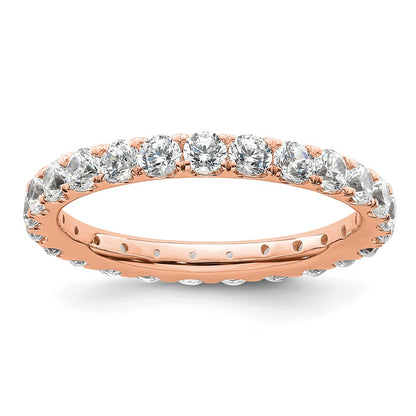 14k Gold 2 carat Round Cut Diamond Eternity Band Ring Clarity- I1, Color- G-I