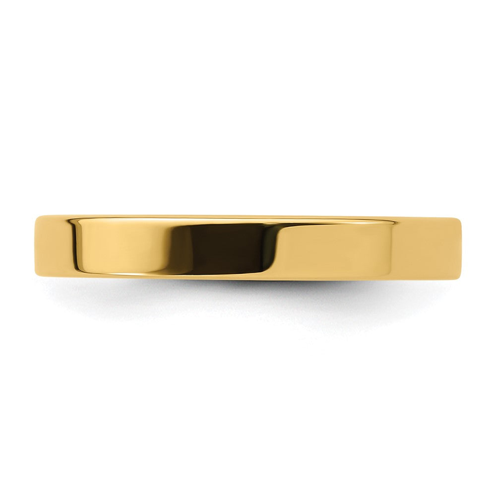 14k Yellow Gold 3mm Standard Weight Flat Comfort Fit Wedding Band Ring