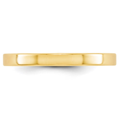 14k Yellow Gold 2.5mm Lightweight Flat Wedding Band Ring