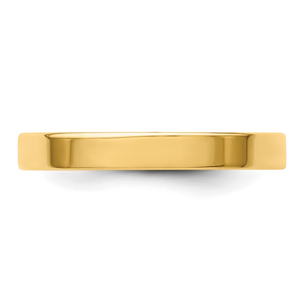 14k Yellow Gold 3mm Lightweight Flat Wedding Band Ring