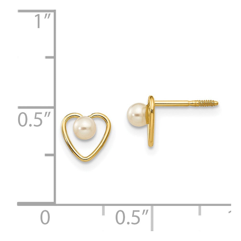 14k Yellow Gold 3mm Genuine Garnet Birthstone Heart Stud Earrings