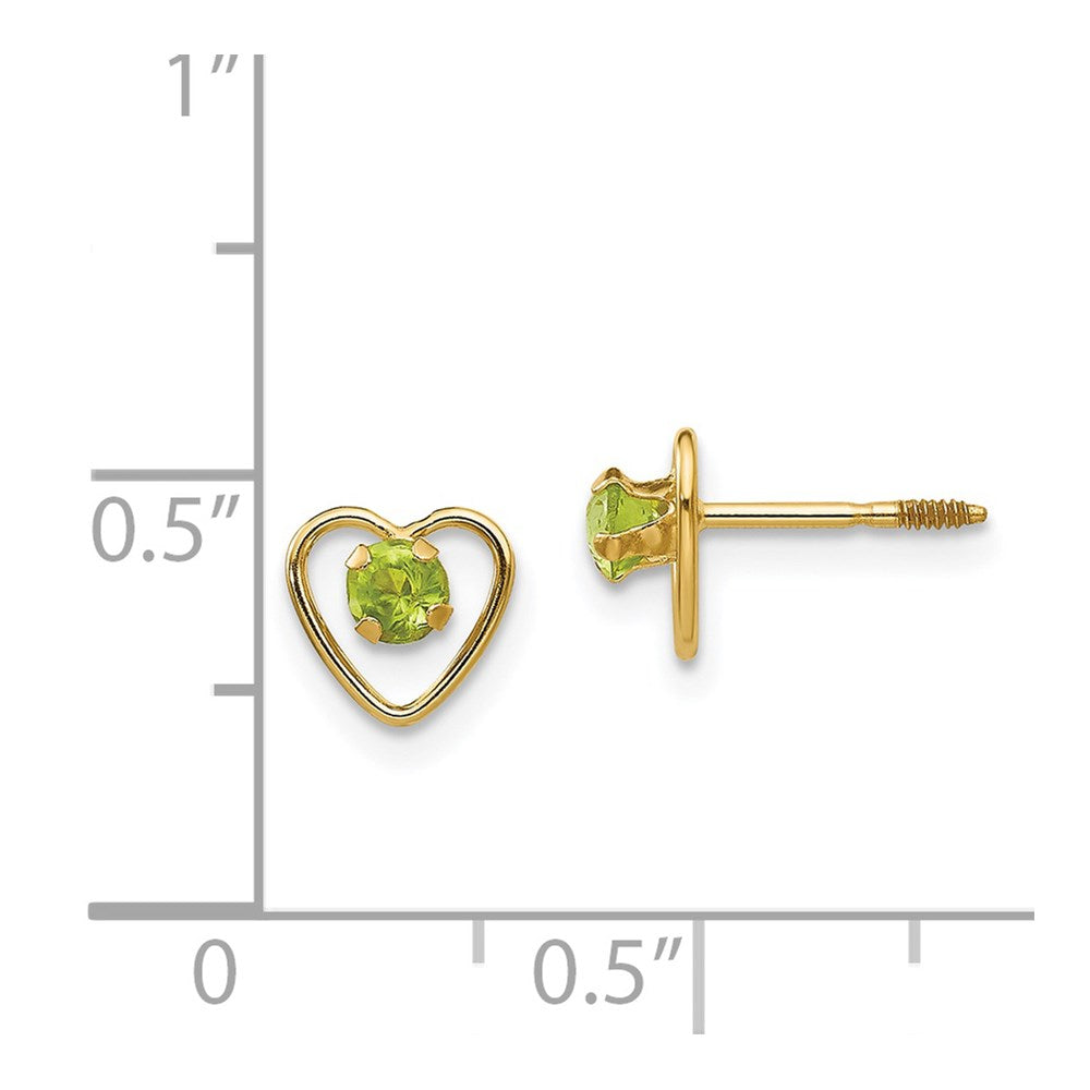 14k Yellow Gold 3mm Genuine Garnet Birthstone Heart Stud Earrings