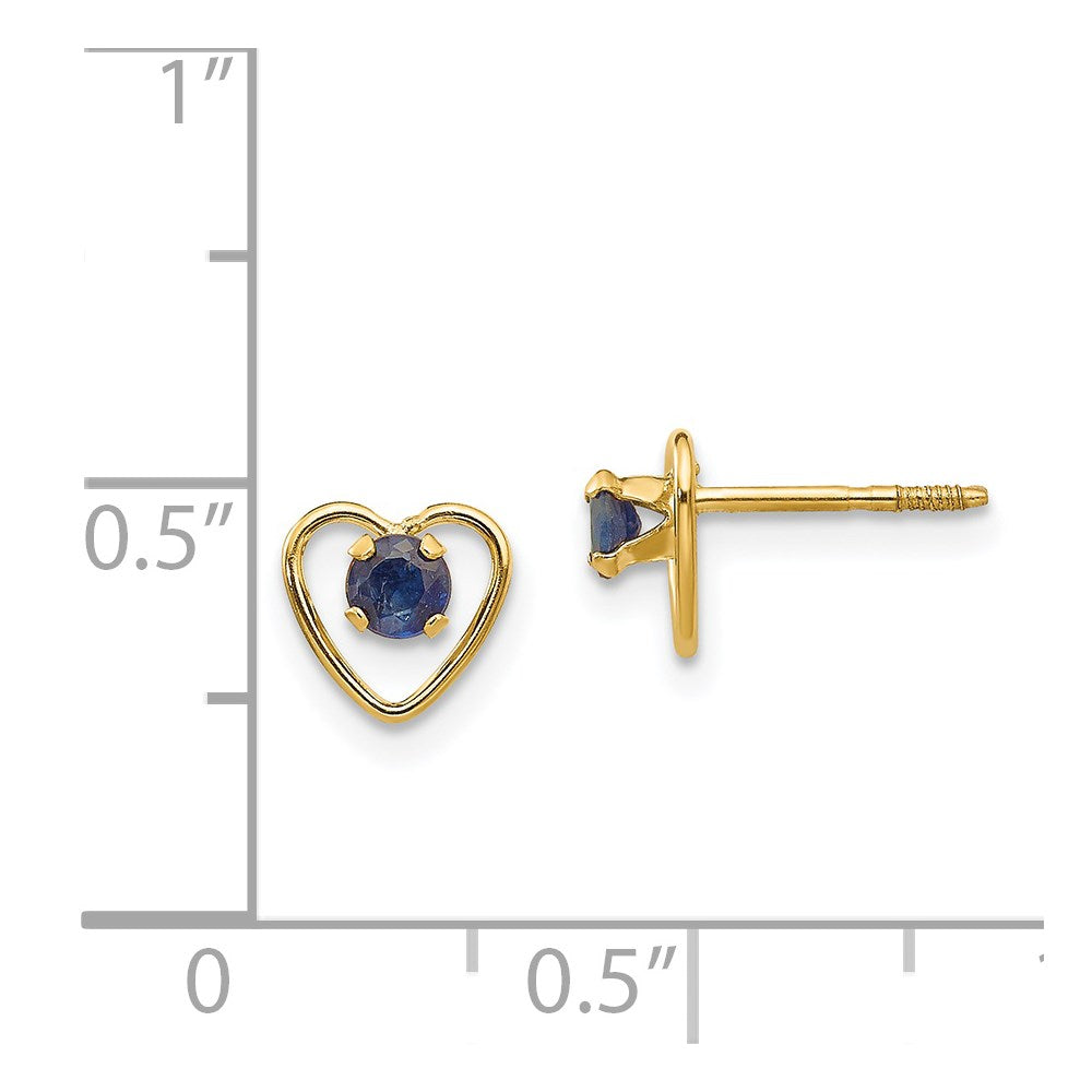 14k Yellow Gold 3mm Genuine Garnet Birthstone Heart Stud Earrings