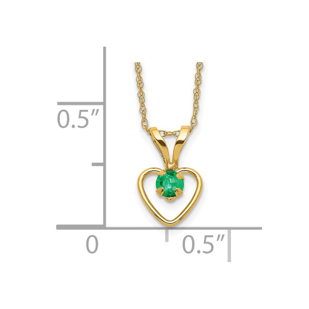 14k Yellow Gold 3mm Garnet Birthstone Heart Pendant Necklace 18"
