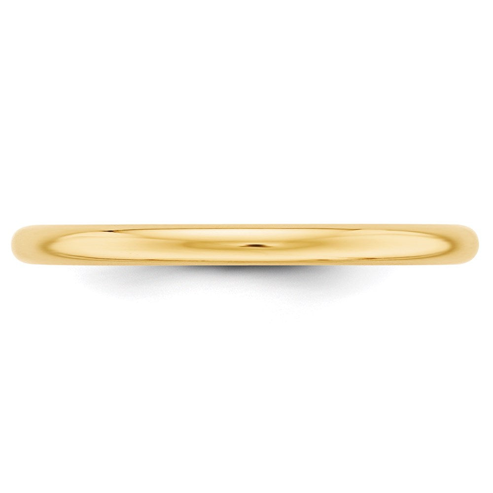 14k Yellow Gold 2mm Half Round Wedding Band Ring