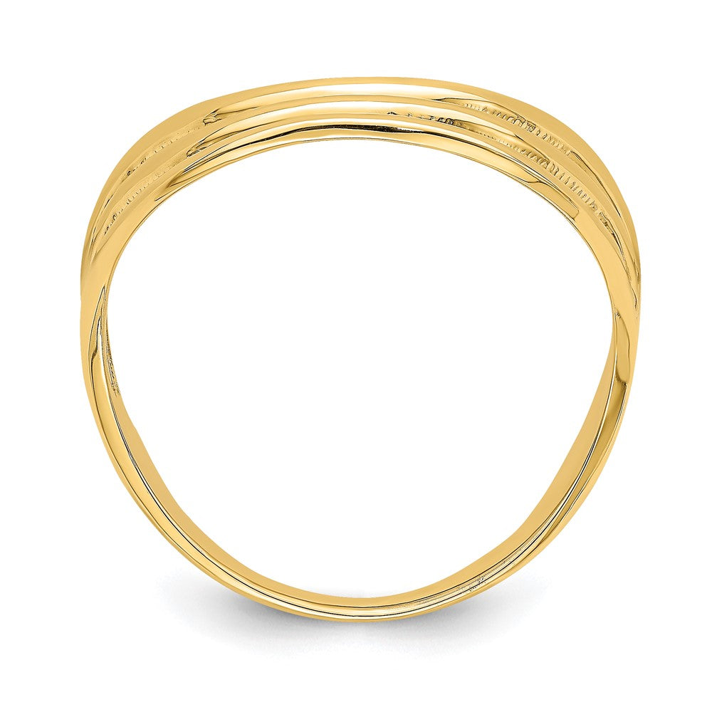 14K Yellow Gold Triple Wave Fashion Thumb Ring Size 9