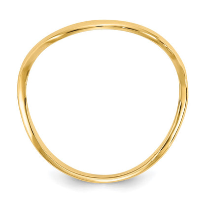 14K Yellow Gold Wave Fashion Thumb Ring Size 9