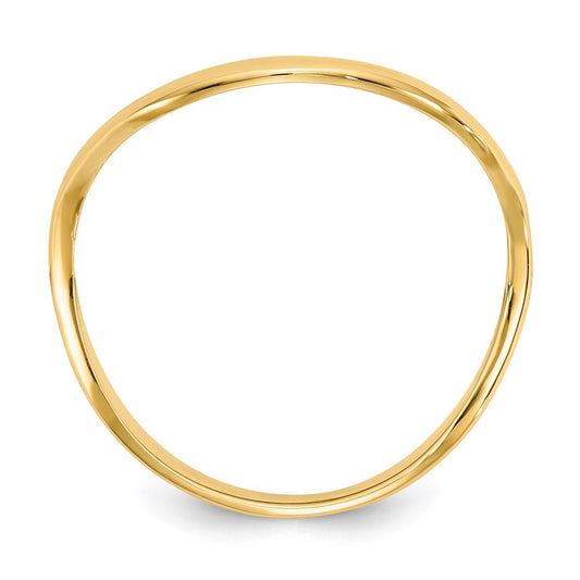 14K Yellow Gold Wave Fashion Thumb Ring Size 9