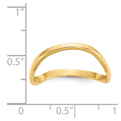 14K Yellow Gold Wave Fashion Thumb Ring Size 9