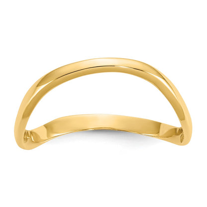 14K Yellow Gold Wave Fashion Thumb Ring Size 9
