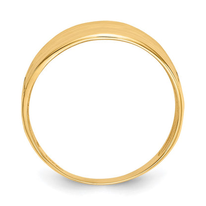 14K Yellow Gold Polished Diamond-cut Four Ridge Fashion Dome Ring Size 7