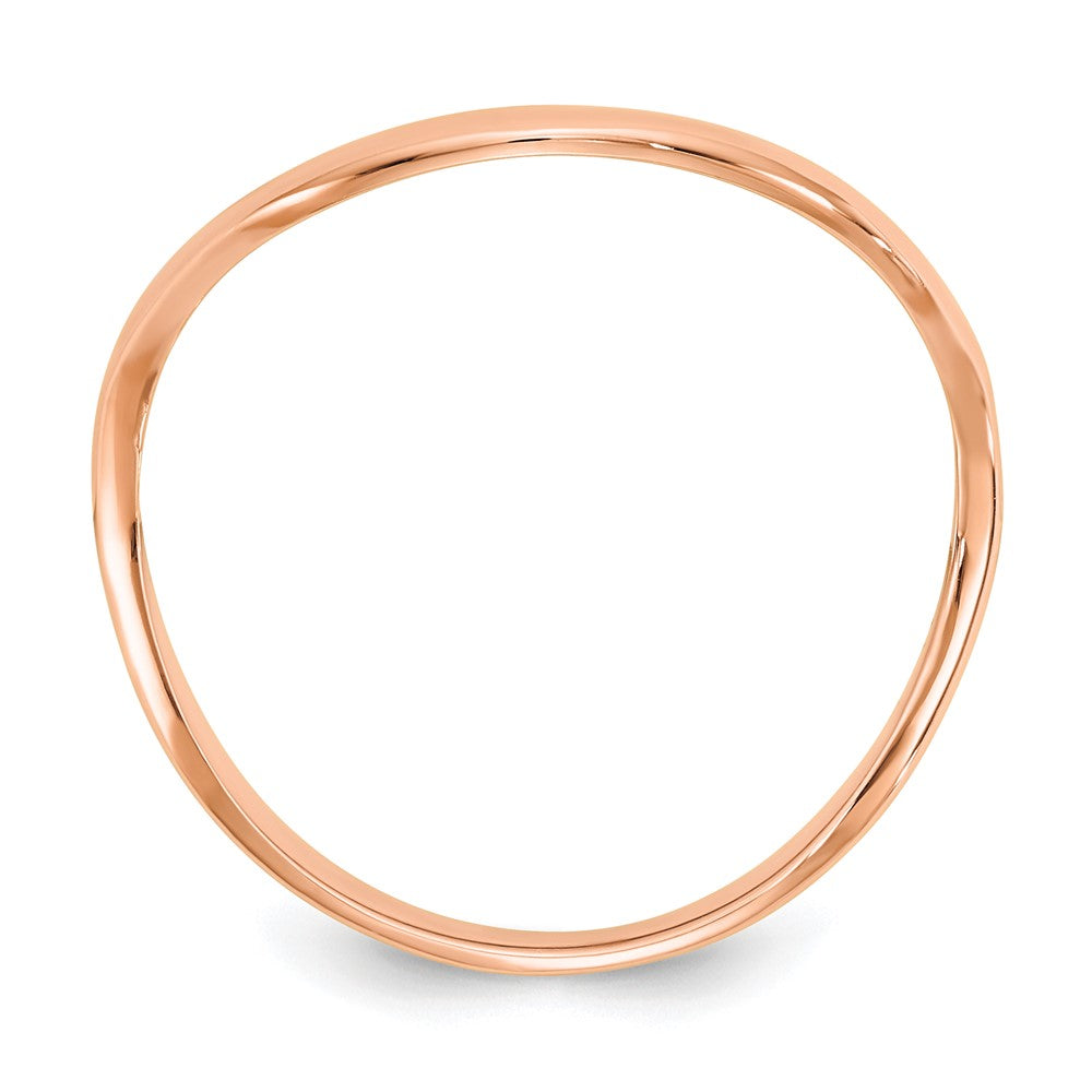 14K Rose Gold Wave Fashion Thumb Ring Size 9