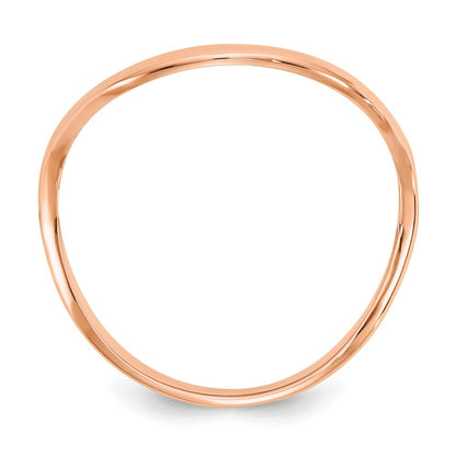 14K Rose Gold Wave Fashion Thumb Ring Size 9