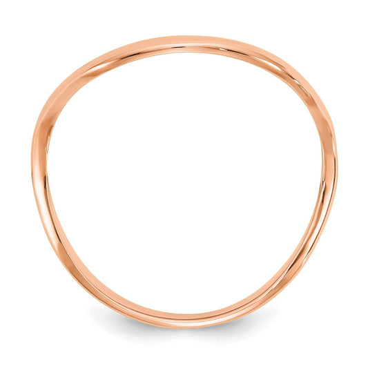14K Rose Gold Wave Fashion Thumb Ring Size 9
