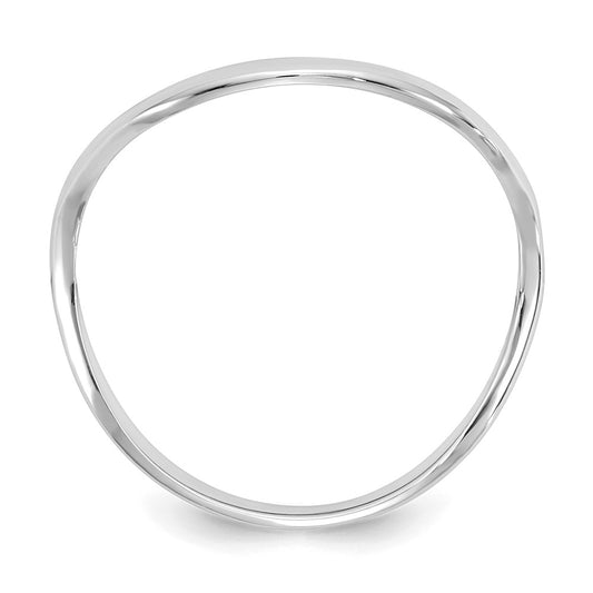 14K White Gold Polished Wave Fashion Thumb Ring Size 9