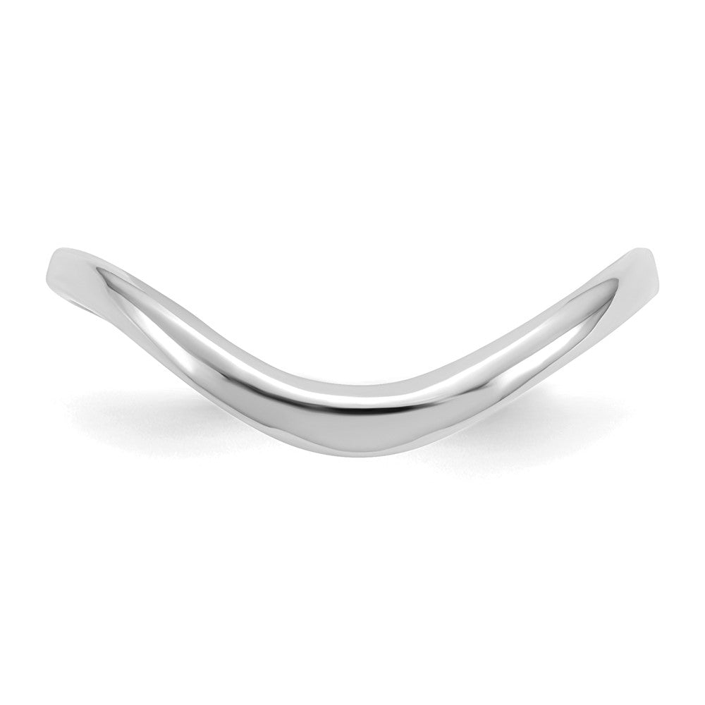 14K White Gold Polished Wave Fashion Thumb Ring Size 9