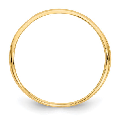14K Yellow Gold Polished Double Wave Fashion Thumb Ring Size 9