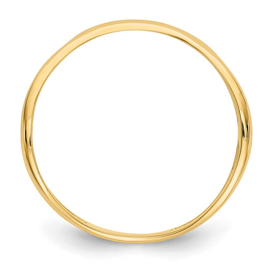 14K Yellow Gold Polished Double Wave Fashion Thumb Ring Size 9