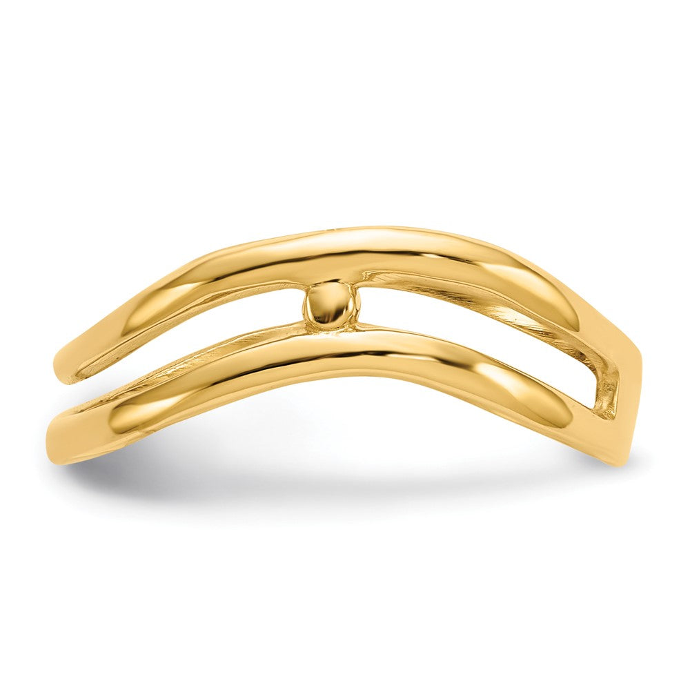 14K Yellow Gold Polished Double Wave Fashion Thumb Ring Size 9
