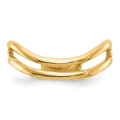 14K Yellow Gold Polished Double Wave Fashion Thumb Ring Size 9