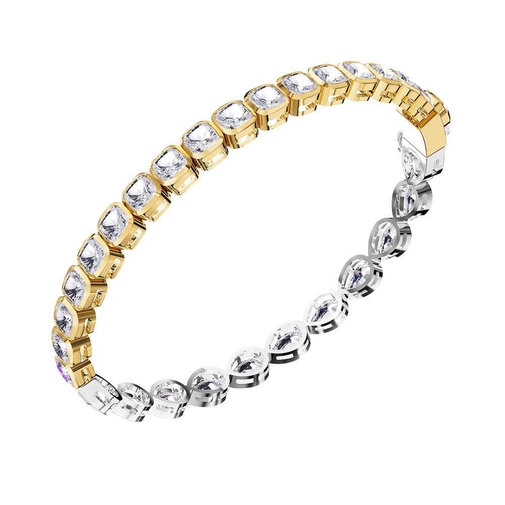 12.50 Carat Lab Grown Lab Grown Diamond Bangle Bracelet 7"