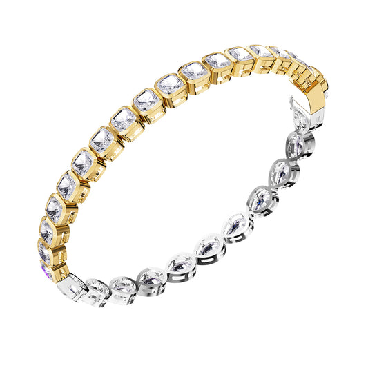 12.50 Carat Lab Grown Lab Grown Diamond Bangle Bracelet 7"